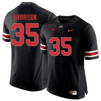 Men's Ohio State Buckeyes #35 Austin Kutscher Blackout Nike NCAA College Football Jersey Ventilation SZD2044WQ